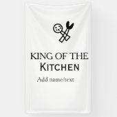 King of the kitchen chef cooking add name crown ha 横断幕 (縦)