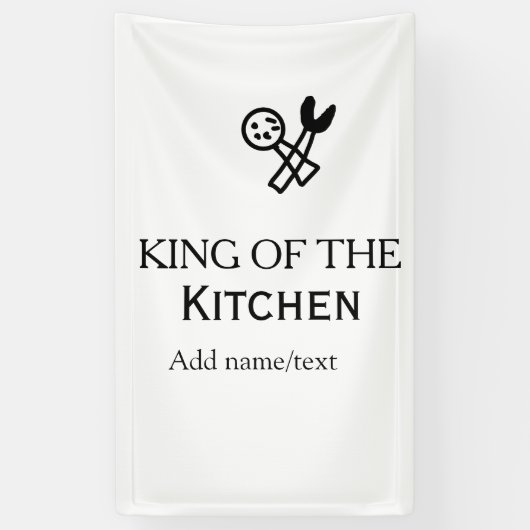 King of the kitchen chef cooking add name crown ha 横断幕 (縦)