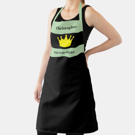 King of the kitchen name crown green エプロン (インサイチュ)