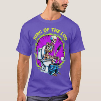 KING OF THE LOO – Funny Skeleton on Toilet Graphic Tシャツ