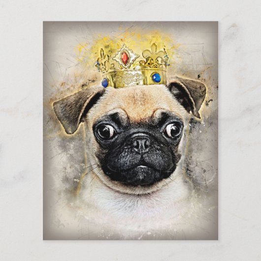 King Of The Pug Dogs,おもしろい犬,Pug Lover Gift チラシ (正面)