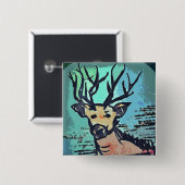 King Of The Wood /// Hirsch / Deer Button Pin 缶バッジ (正面&裏面)