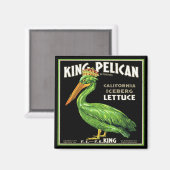 KING PELICAN ICEBERG LETTCE -ヴィンテージクラートラベル マグネット (正面/裏面)