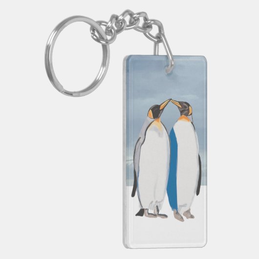 King Penguin Pair Kissing  キーホルダー (正面左)