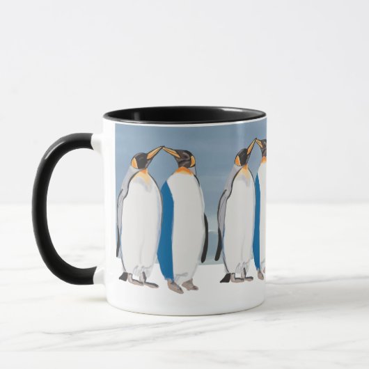 King Penguin Pair Kissing  マグカップ (左)