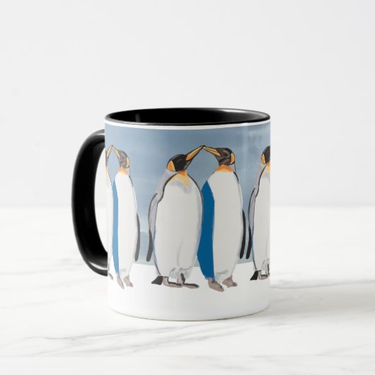 King Penguin Pair Kissing  マグカップ (正面左)