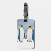 King Penguin Pair Kissing ラゲッジタグ (裏面縦)