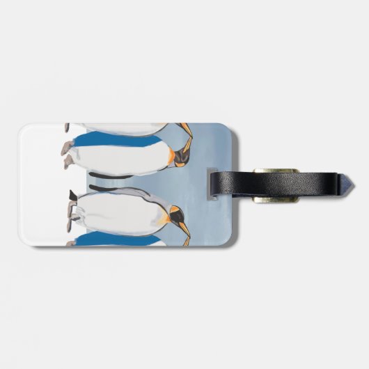 King Penguin Pair Kissing  ラゲッジタグ (裏面横)