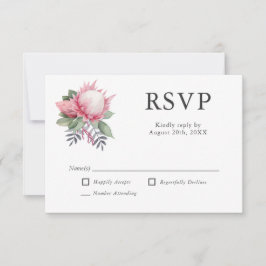 King Protea Botanical Wedding RSVP