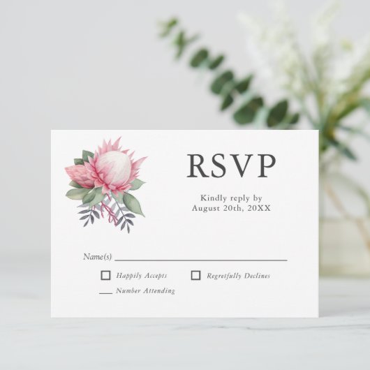 King Protea Botanical Wedding RSVP (スタンド正面)