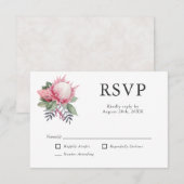King Protea Botanical Wedding RSVP (正面/裏面)
