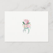 King Protea Watercolor Floral Elegant Wedding エンクロージャーカード (裏面)