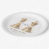 King Queen Couple 40th Wedding Anniversary ペーパープレート (アングル)