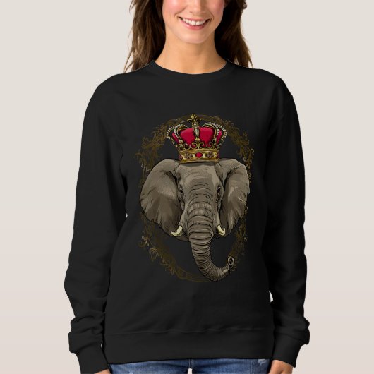 King Queen Elephant Princess African Animal Elepha スウェットシャツ (正面)