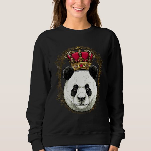 King Queen Giant Panda Princess Animal Bear スウェットシャツ (正面)