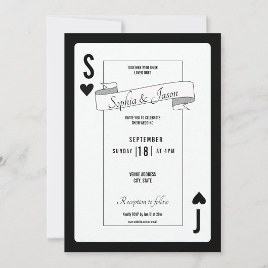 King Queen Playing Card Invitation 招待状 (裏面)