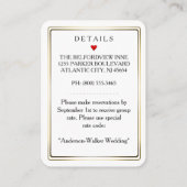 King & Queen Red結婚の宿泊施設2.5 x 3.5 エンクロージャーカード (裏面)