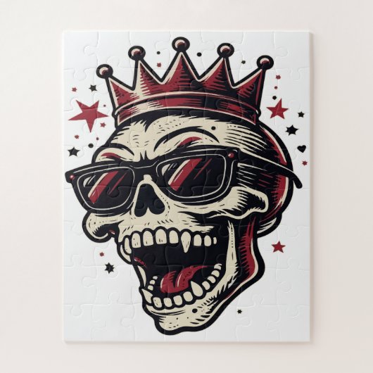 King Rockstar Skull with Sunglasses ジグソーパズル (縦)