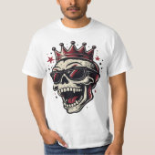King Rockstar Skull with Sunglasses Tシャツ (正面)