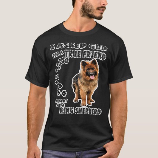 King Shepherd Mom Dad Print German Tシャツ (正面)