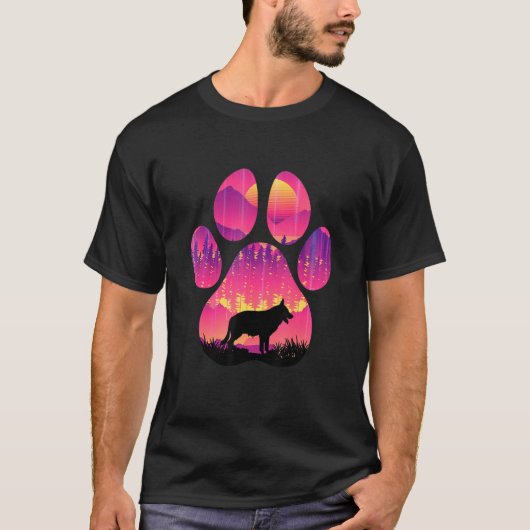 King Shepherd Paw Mom Dad Dog  Women Men Tシャツ (正面)