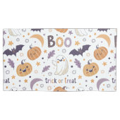 King Size Pillowcase with Cozy Ghosts & Pumpkins 枕カバー (正面左)