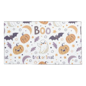 King Size Pillowcase with Cozy Ghosts & Pumpkins 枕カバー (裏面-左)
