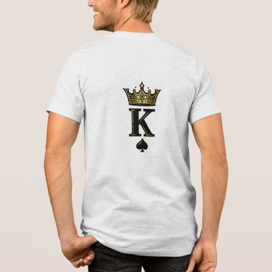 King Spade K – Minimal Couple Matching Design トライブレンドTシャツ (裏面)