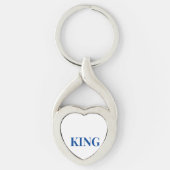 King Text 名前入りハート型キーチェーン キーホルダー (正面)