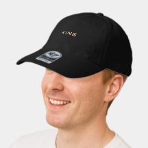 KING Text Name Printed Black Elegant-Cap Clean Up