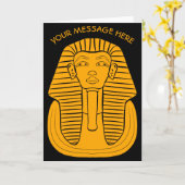King Tut Tutankhamen Ancient Egyptian Graphic T Sh カード (黄色い花)