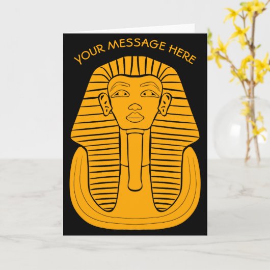 King Tut Tutankhamen Ancient Egyptian Graphic T Sh カード (黄色い花)