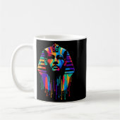 King Tut. Tutankhamun Minimalist Vibrant Style Chr コーヒーマグカップ (左)