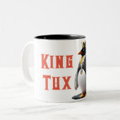 King Tux – リーガルLinux Penguin Coffee Mug ツートーンマグカップ (正面左)