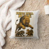 King Will Rise | Motivational Lion Art クッション (ブランケット)