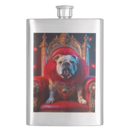 King Winnie The Bulldog On His Throne フラスク