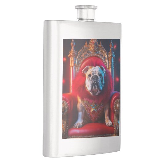 King Winnie The Bulldog On His Throne フラスク (右)
