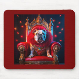 King Winnie The Bulldog On His Throne マウスパッド