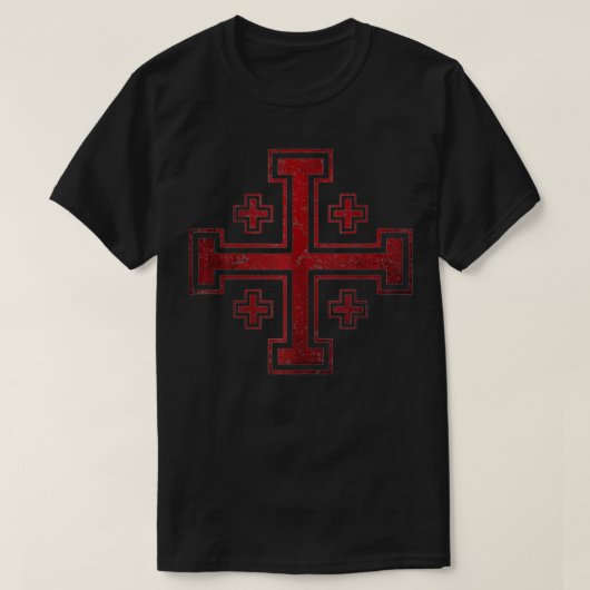Kingdom of Jerusalem Cross Knights Templar  Tシャツ (デザイン正面)