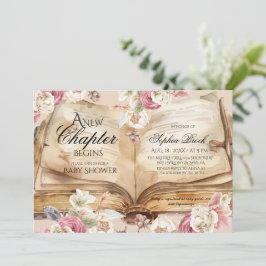 Kingdom Storybook  Flowers Books Baby Shower 招待状