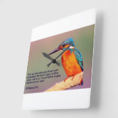 KINGFISHERとピリピのキリスト教の詩4:19 スクエア壁時計 (傾斜)