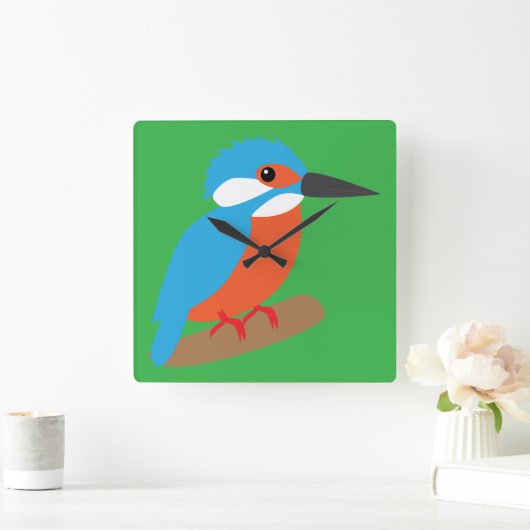 Kingfisher スクエア壁時計 (ホーム)