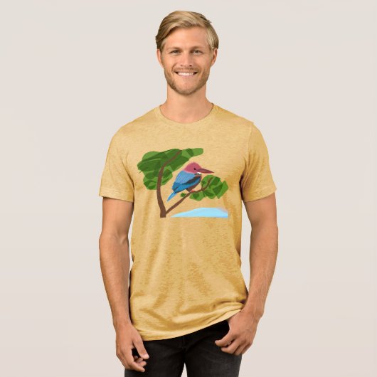 Kingfisher block T-Shirt Tri-Blend Shirt トライブレンドＴシャツ (正面全面)