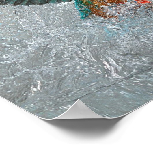 Kingfisher Dive - Vibrant Bird Hunting in Clear Wa ポスター (角)