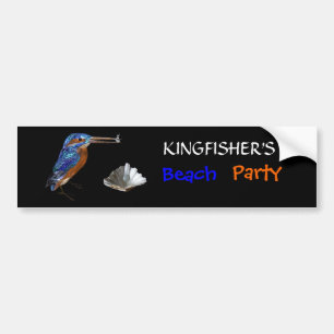 KINGFISHER、Electric Blue、ブラック バンパーステッカー