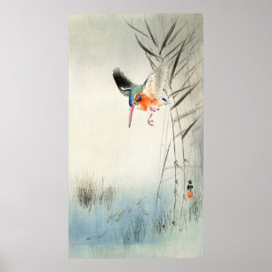Kingfisher Hunting - Ohara Koson - Vintage Art ポスター