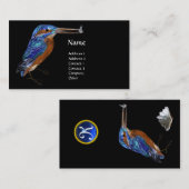KINGFISHER MONOGRAM、Electric Blue、黒 名刺 (正面/裏面)