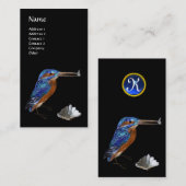KINGFISHER MONOGRAM、Electric Blue、黒 名刺 (正面/裏面)