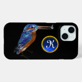KINGFISHER MONOGRAM、Electric Blue、黒 Case-Mate iPhoneケース (裏面 (横))