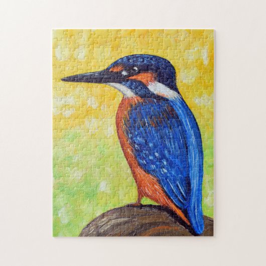 Kingfisher Painting Postcard ジグソーパズル (縦)